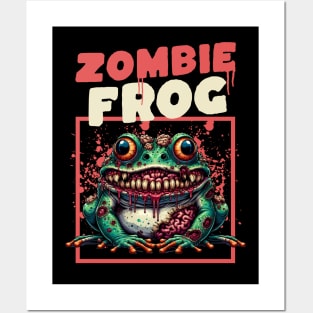 Zombie Frog funny Posters and Art